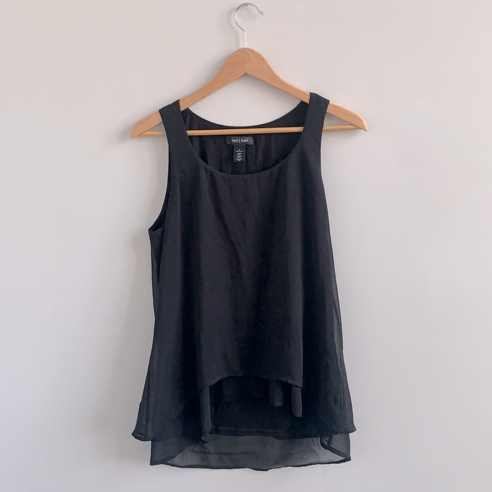 White House Black Market Black Sleeveless Blouse